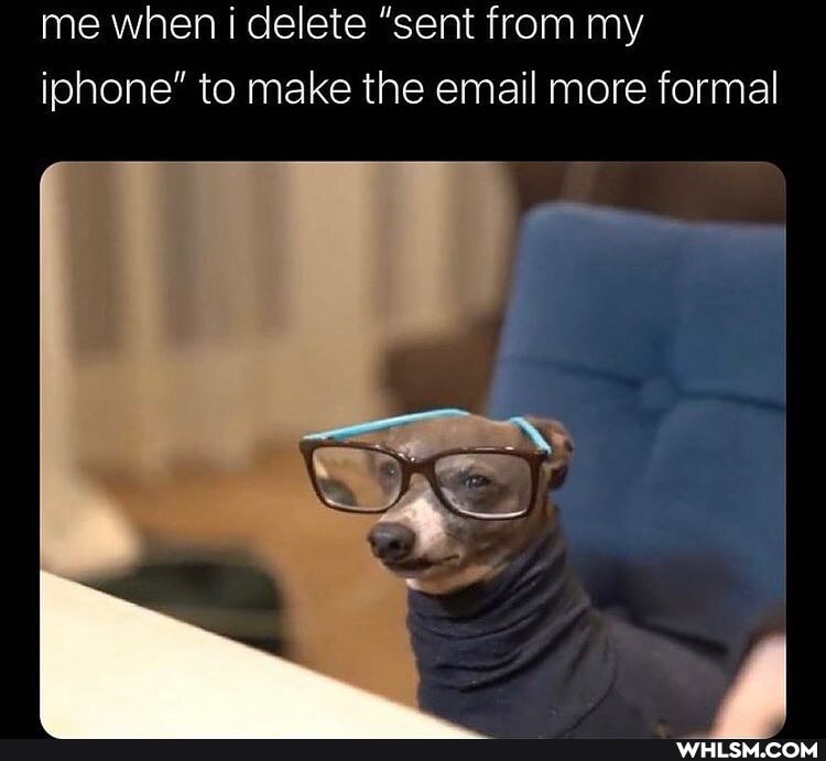 me when i delete "sent from my iphone" to make the email more formal