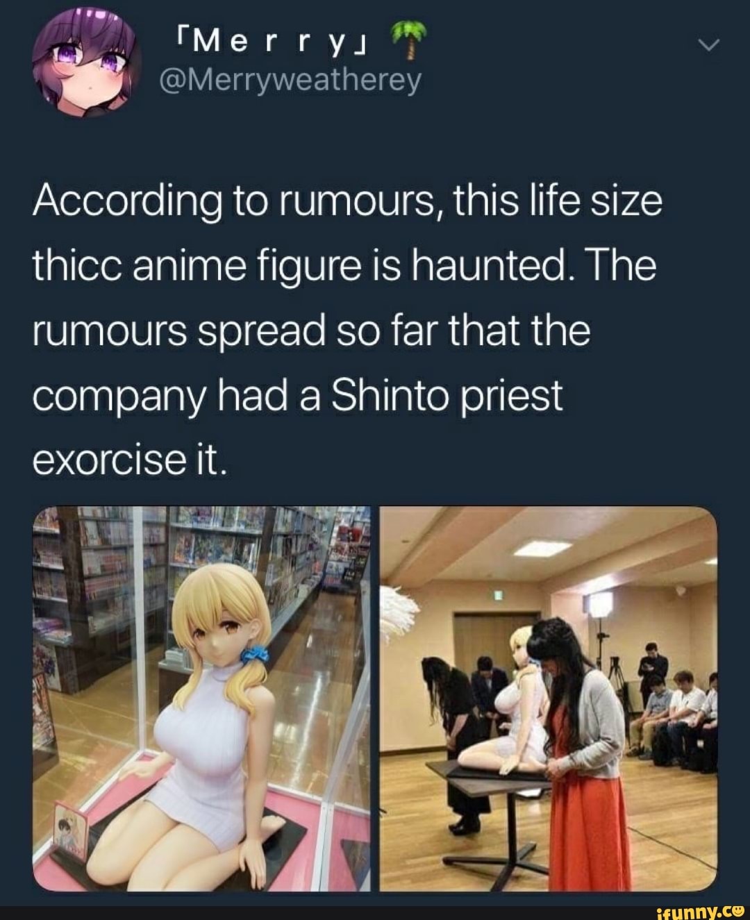 Merry According To Rumours This Life Size Thicc Anime Figure Is Haunted The Rumours Spread So Far That The Company Had A Shinto Priest Exorcise It Ifunny