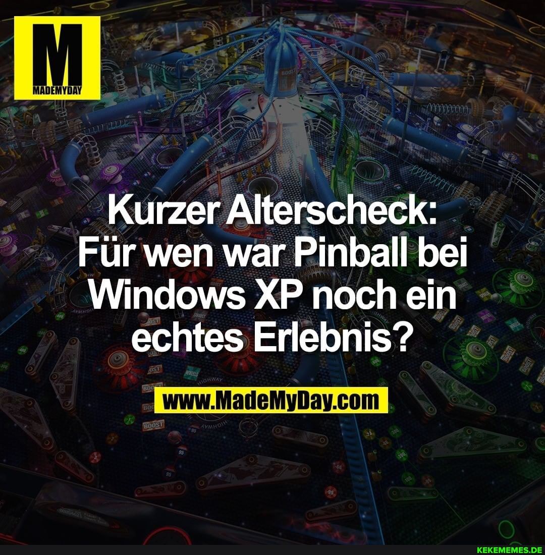 Kurzer Alterscheck:
Für wen war Pinball bei
Windows XP noch ein echtes Erlebnis?