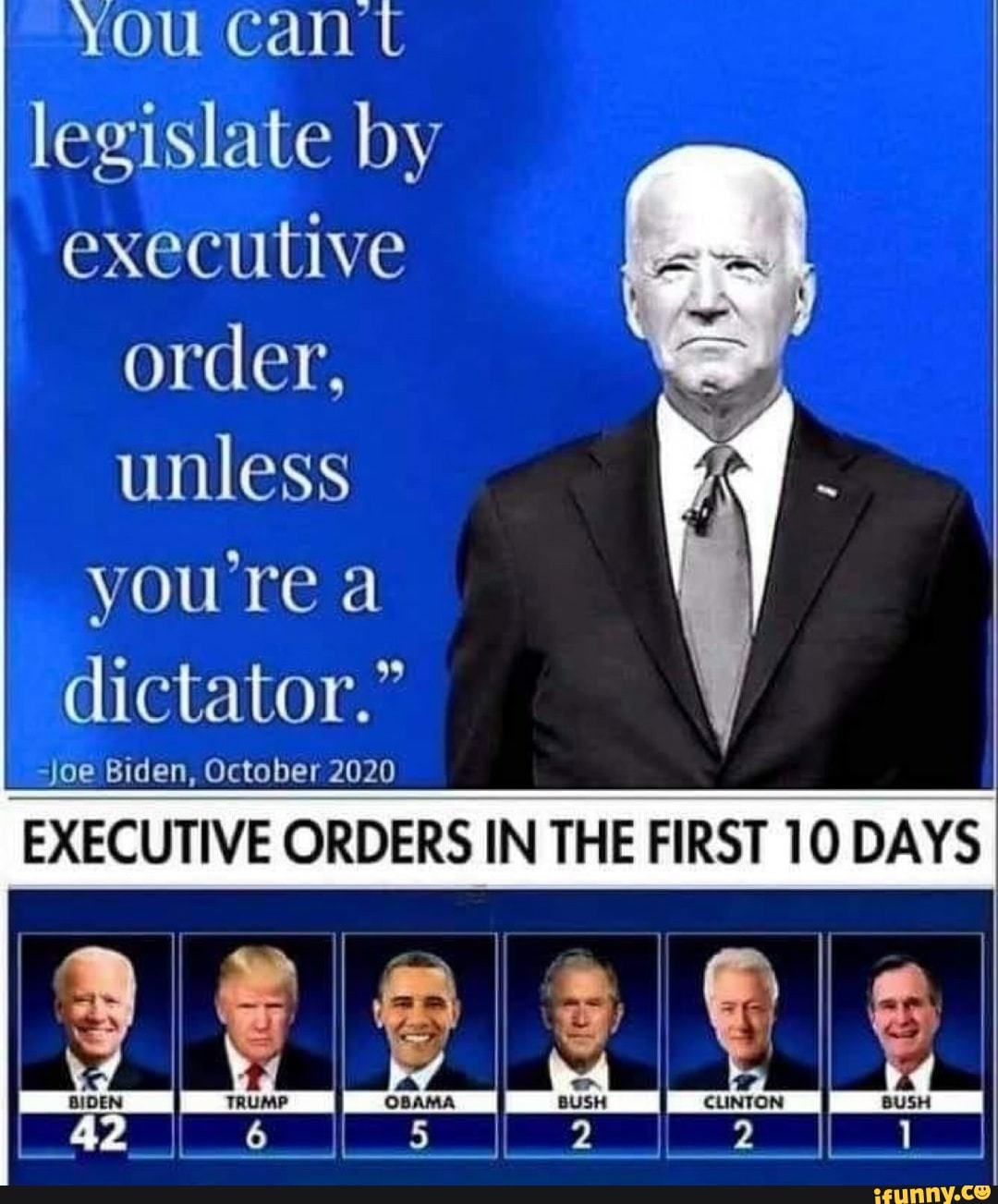 You Can T Legislate By Executive Order Unless You Re A Dictator Joe Biden October 2020