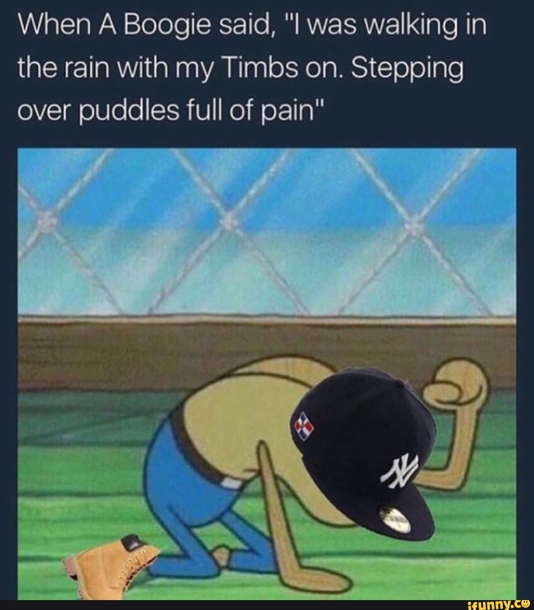 timbs in the rain