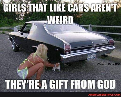 'GIRLS THAT LIKE CARS'AREN'T
-WEIRD
THEY'RE A GIFT FROM GOD