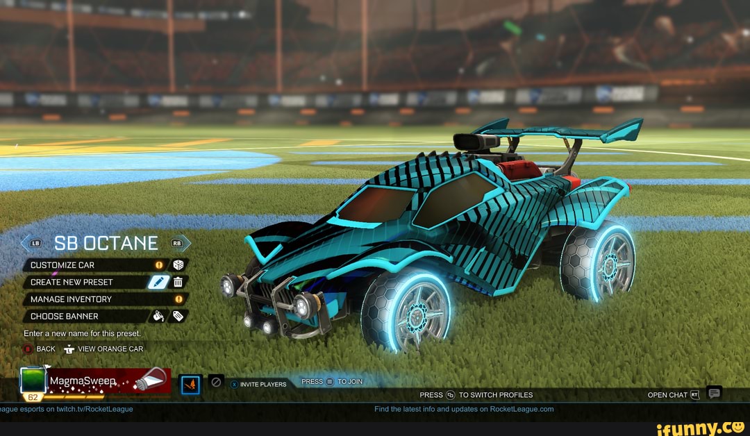 #RocketLeague - SB OCTANE CUSTOMIZE CAR CREATE NEW PRESET MANAGE ...