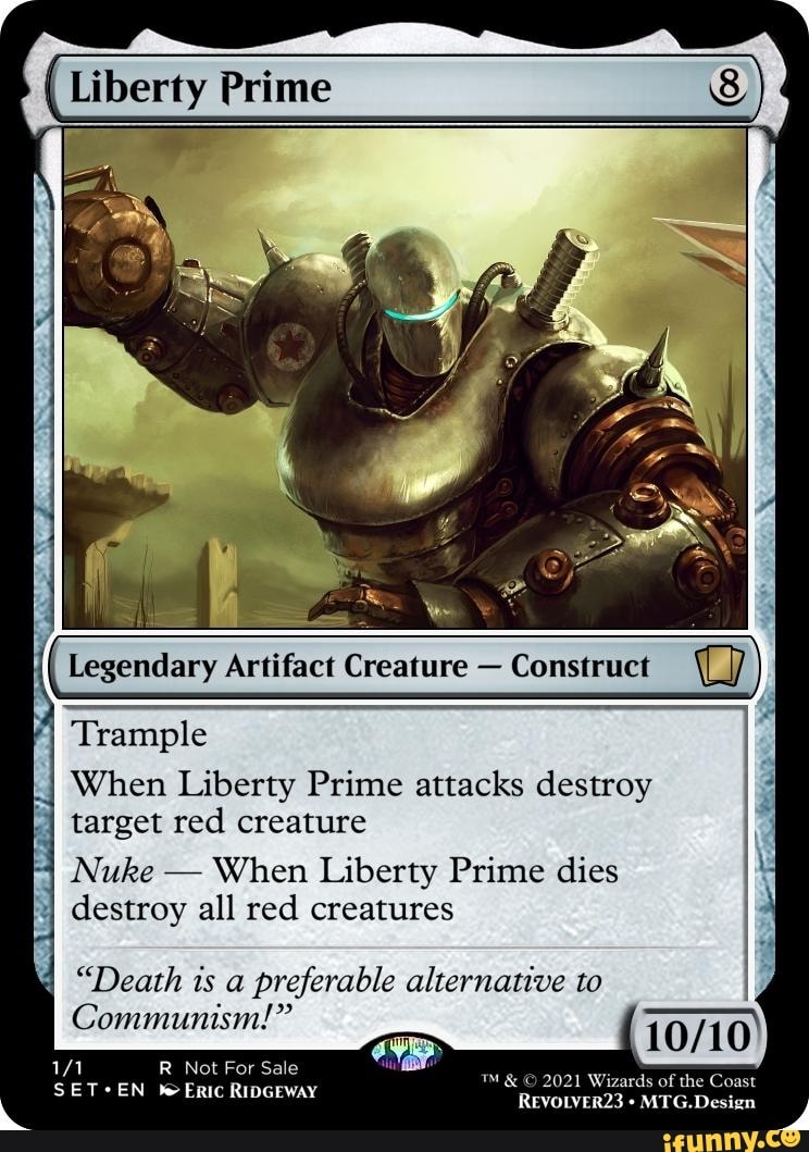 Liberty Prime Trample Legendary Artifact Creature Construct When ...