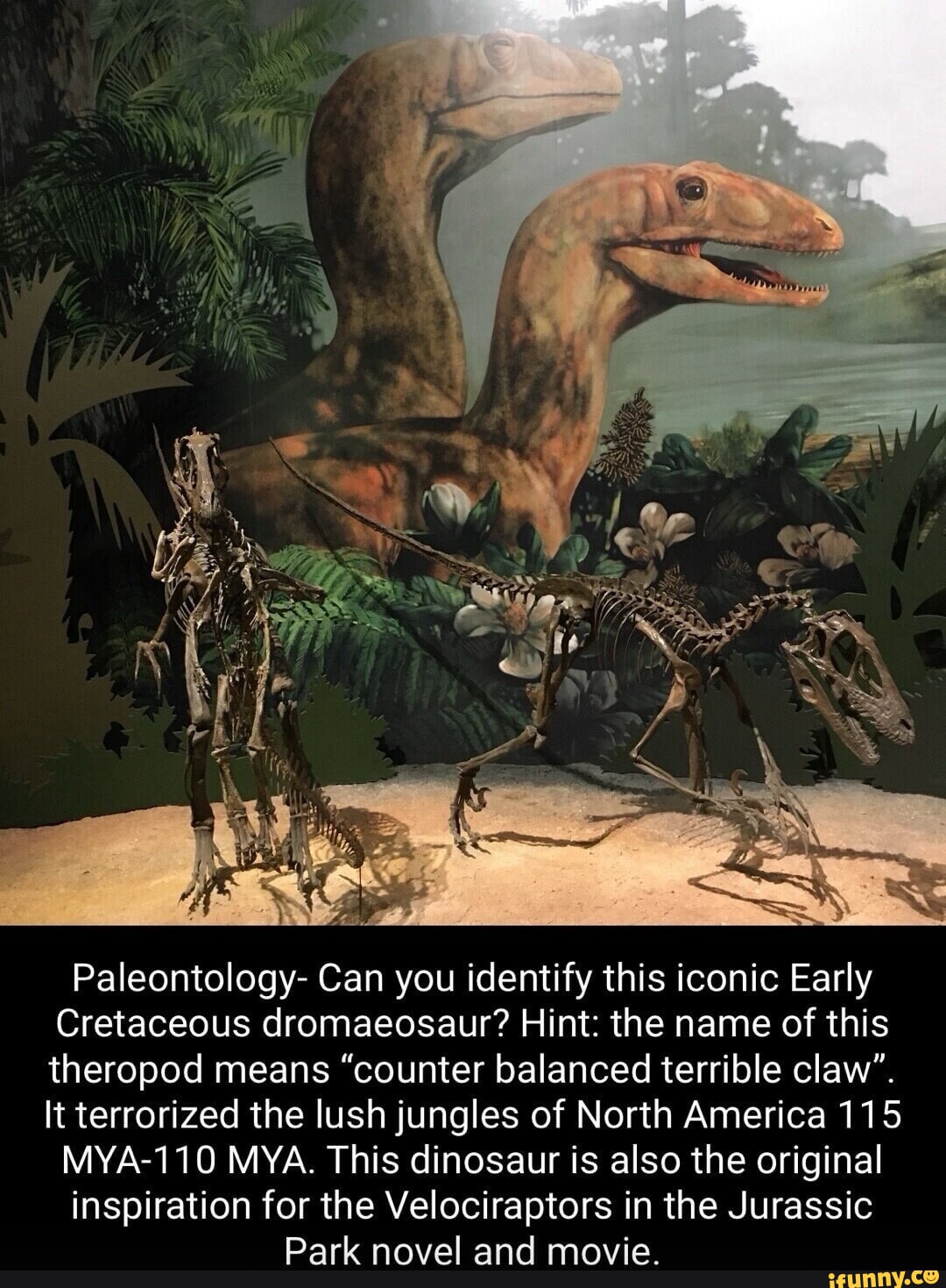 Paleontology- Can you identify this iconic Early Cretaceous dromaeosaur ...