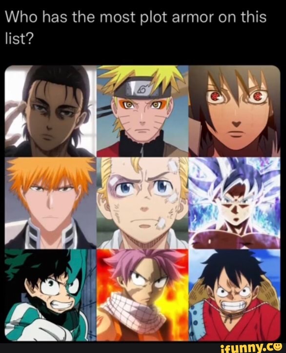 Who has the most plot armor on this list? ALL SS - iFunny