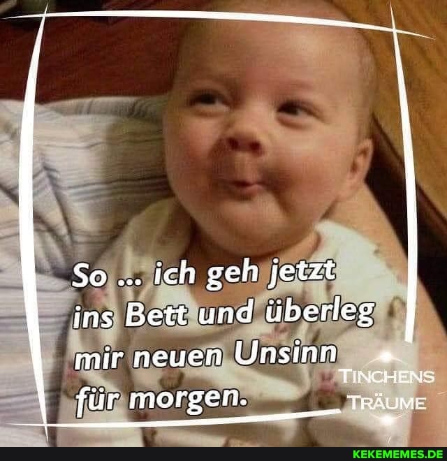 So... ich geh jetzt ins Bett und überleg mir neuen Unsinn "
TINCHENS für morgen. Träume
