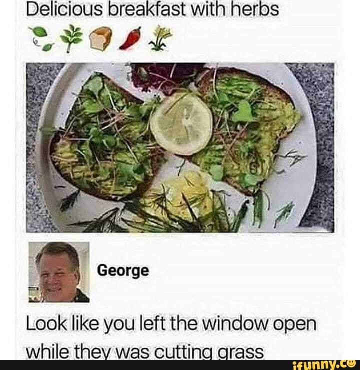 Delicious breakfast with herbs
Look like you left the window open