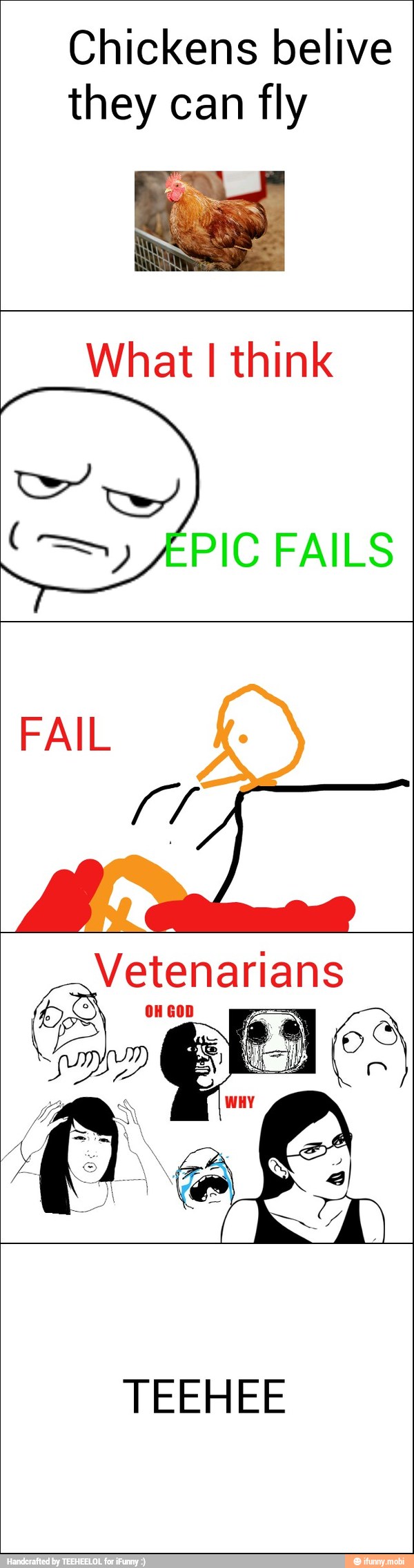 Chickens belive
they can fly