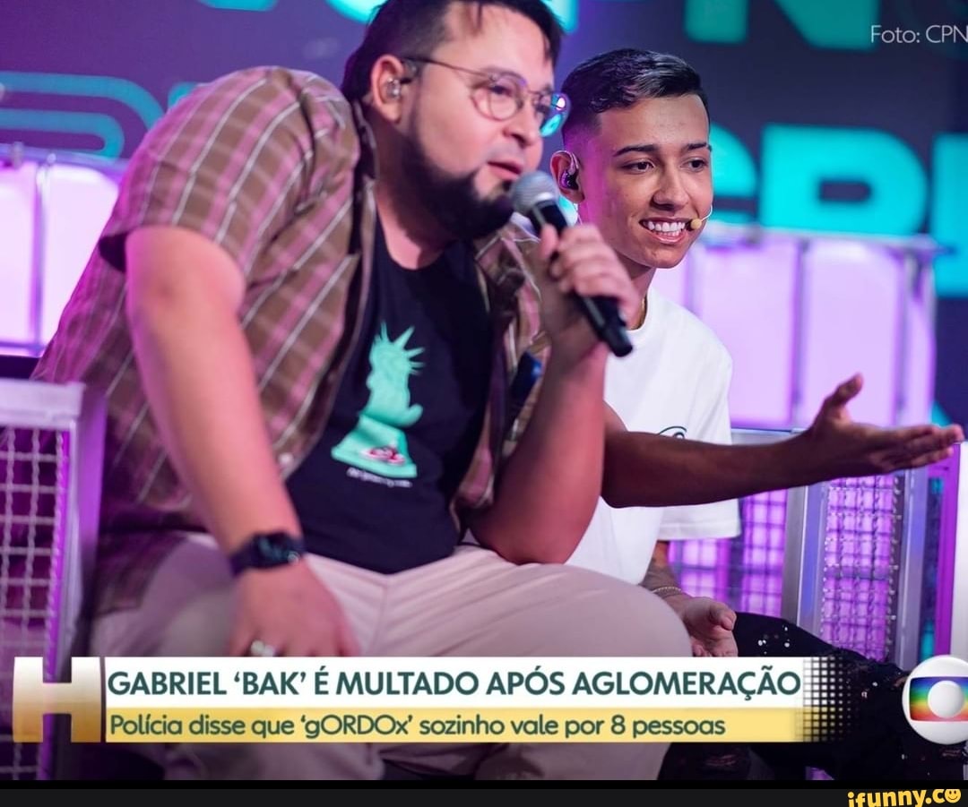 Foto: CPN
GABRIEL 'BAK' É MULTADO APÓS AGLOMERAÇÃO Polícia disse que ORDO sozinho vale por 8 pessoas