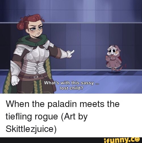 When the paladin meets the tiefling rogue (Art by Skittlezjuice) - iFunny