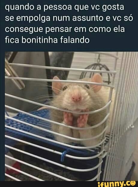 quando a pessoa que vc gosta
se empolga num assunto e vc só
consegue pensar em como ela
fica bonitinha falando