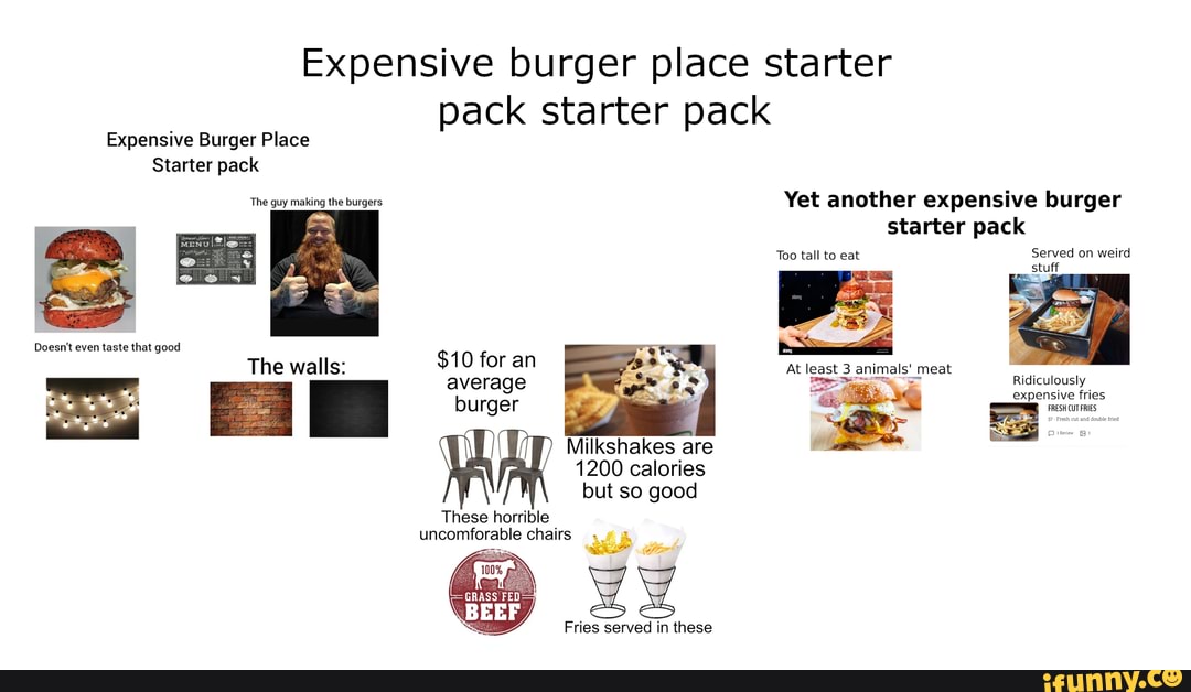 Expensive burger place starter pack starter pack Expensive Burger Place