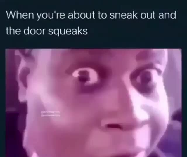 When you're about to sneak out and the door squeaks iFunny )