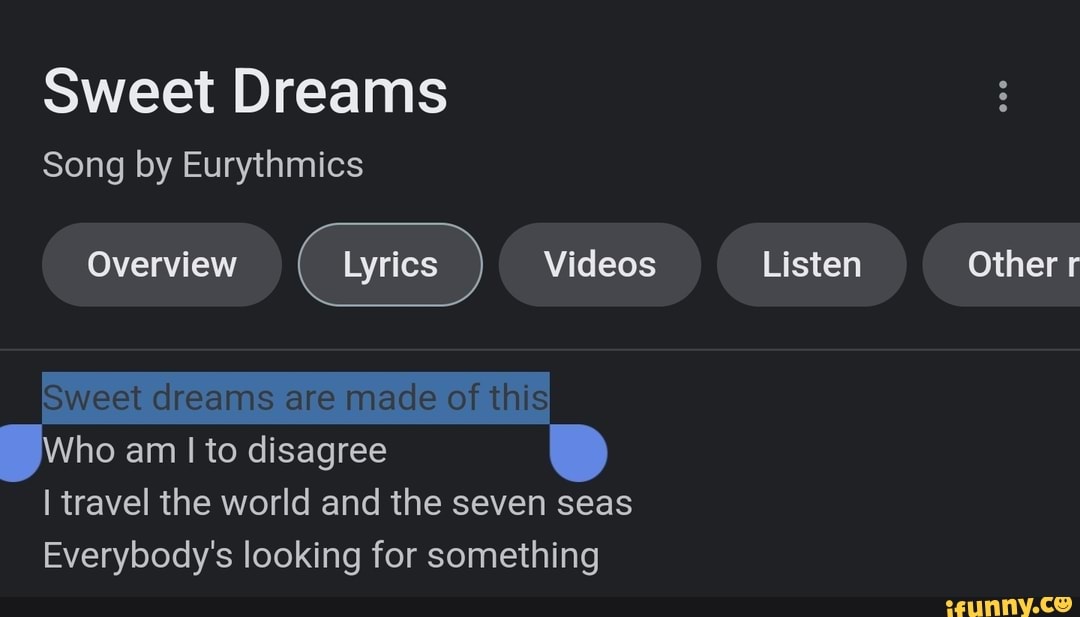 Eurythmics - Sweet Dreams (Lyrics) 