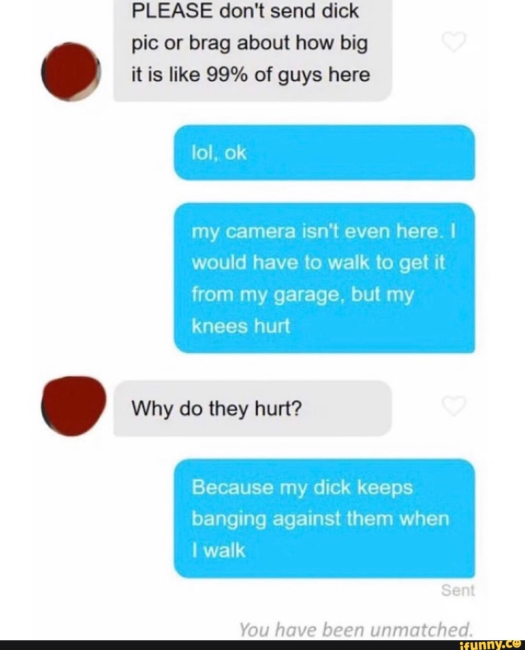 When a guy sends a dick video
