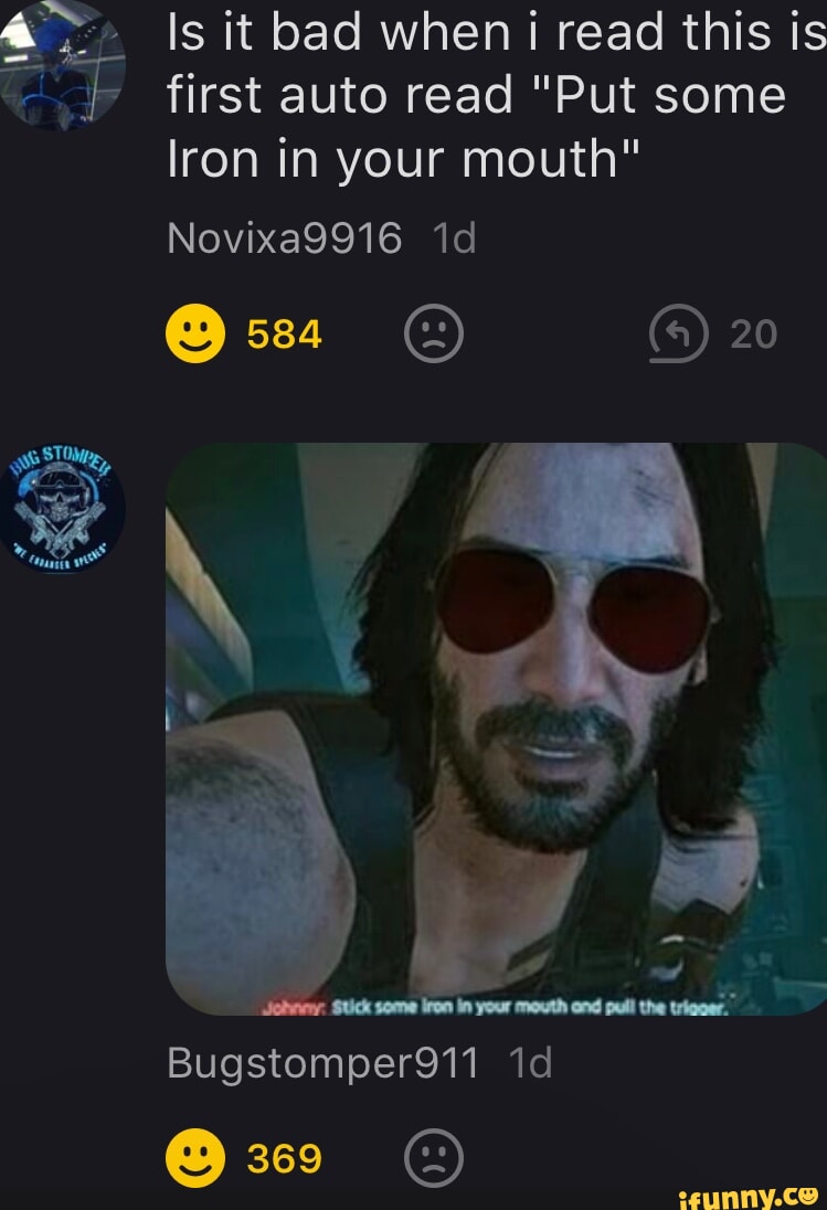 Is it bad when i read this is first auto read "Put some Iron in your