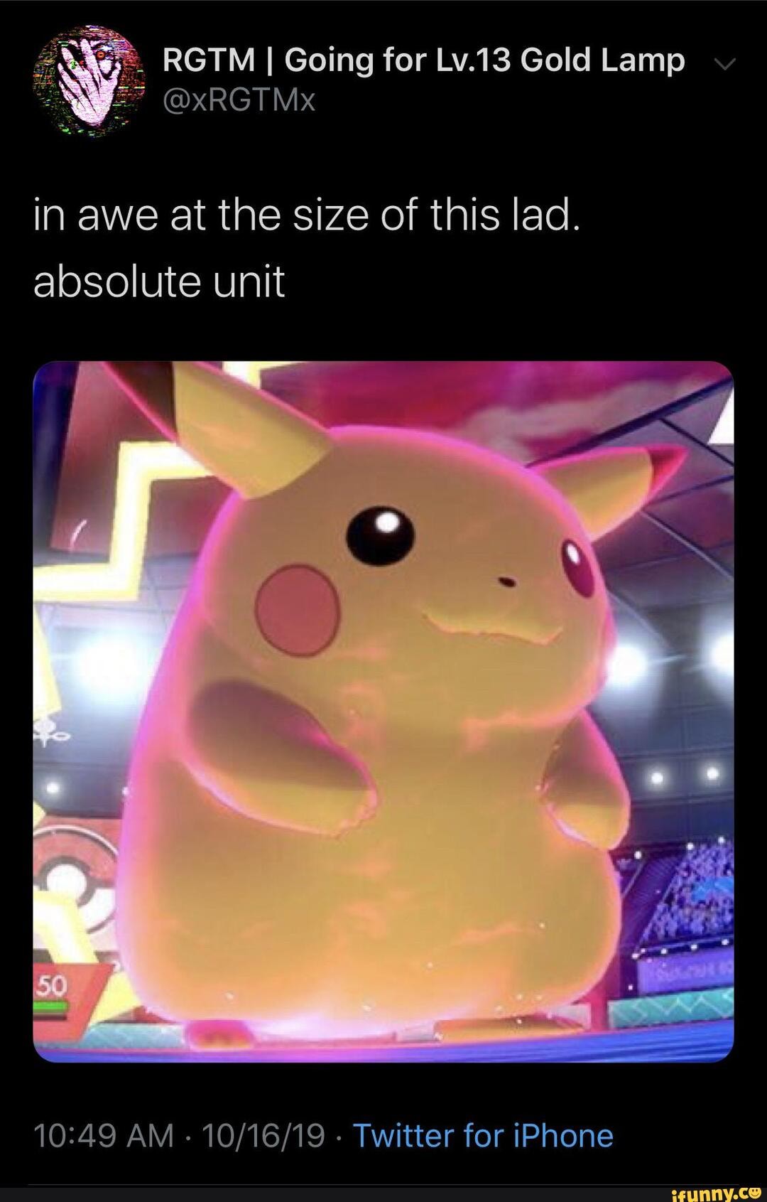 Going Lamp @XRGTMX in awe at the size of this lad. absolute unit 10:49 ...