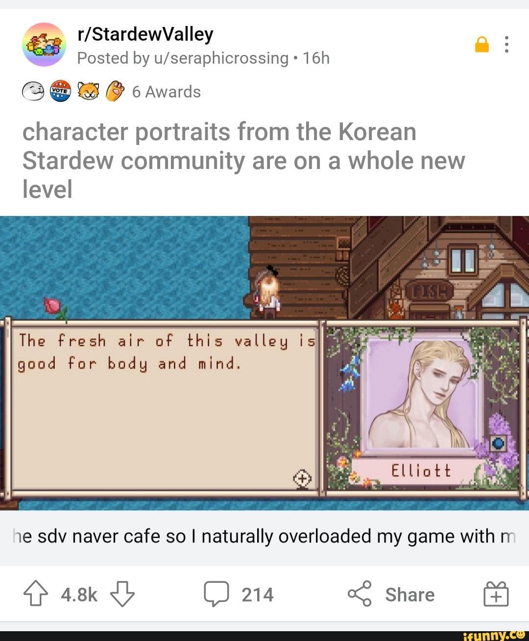 Posted By 6 Awards Character Portraits From The Korean Stardew Community Are On A Whole New
