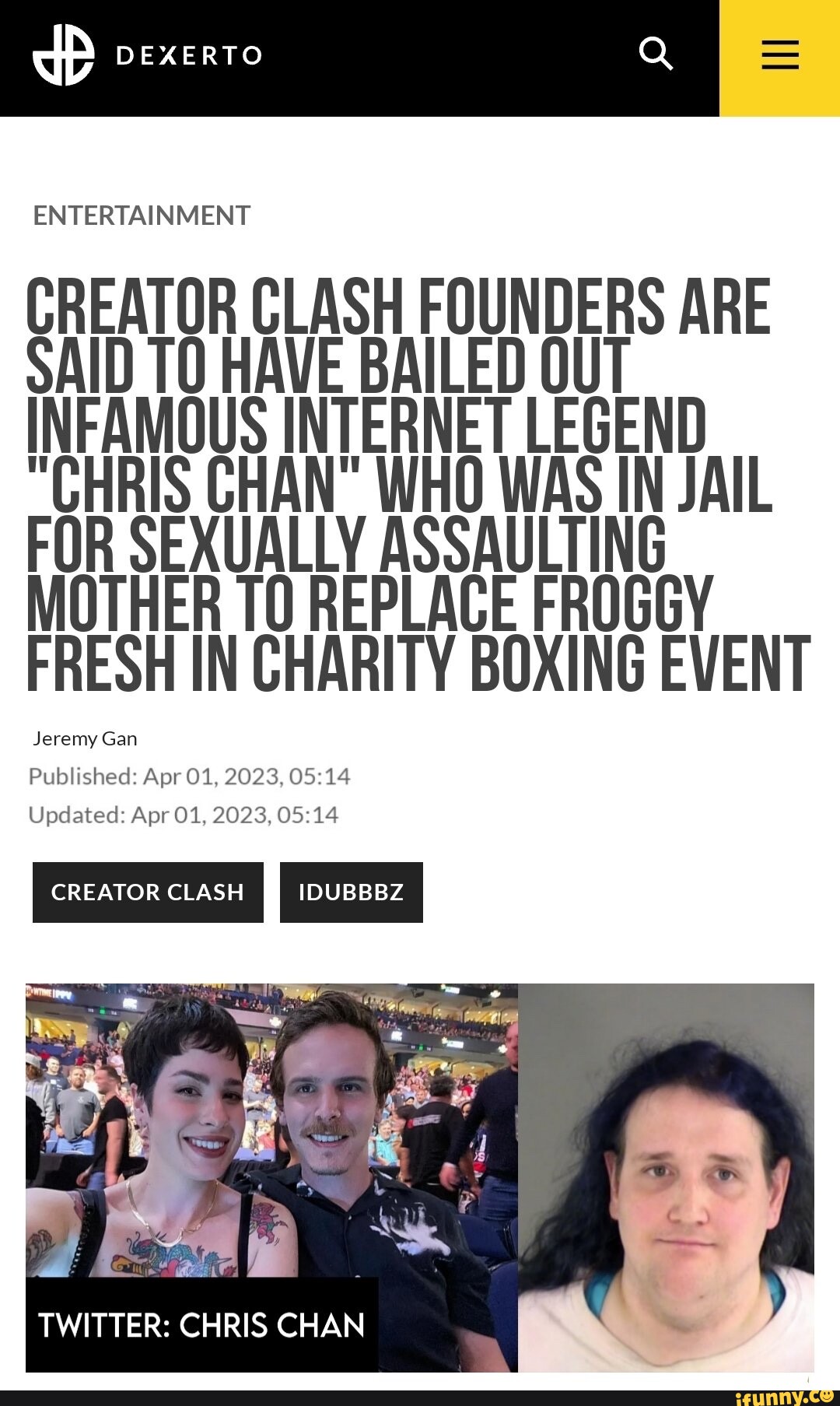 IDUBBBZ CREATOR CLASH ENTERTAINMENT SH Published: Apr 01, 2023 ...