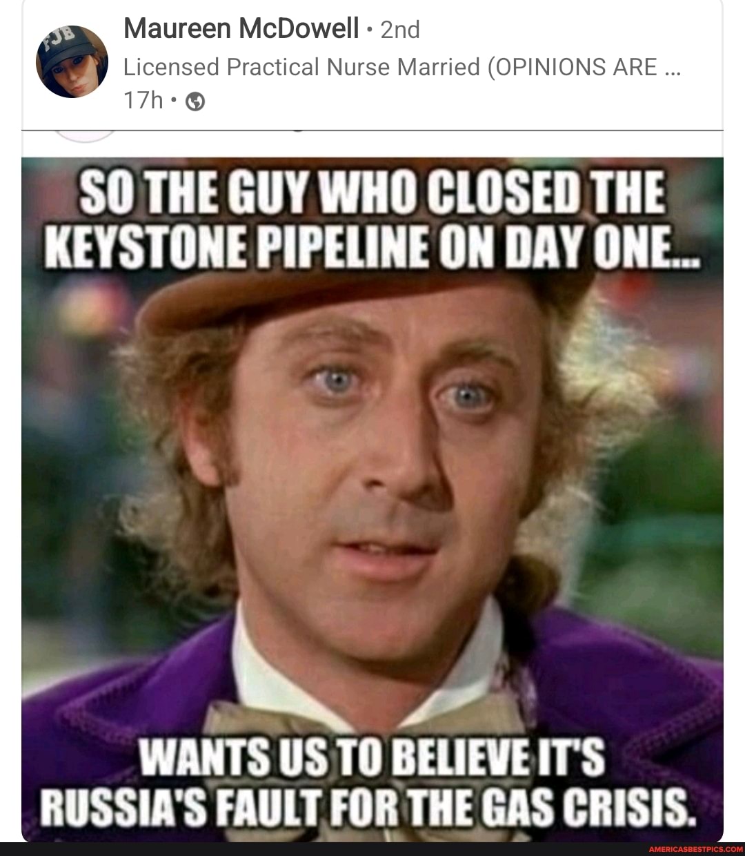 Maureen Mcdowell And Licensed Practical Nurse Married Opinions Are So The Guy Who Closed The Keystone Pipeline On Day One Wants Us To Believe It S Russia S Fault For The Gas Crisis