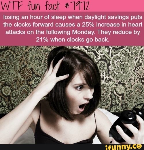 WTF fun fact 1412 losing an hour of sleep when daylight savings puts