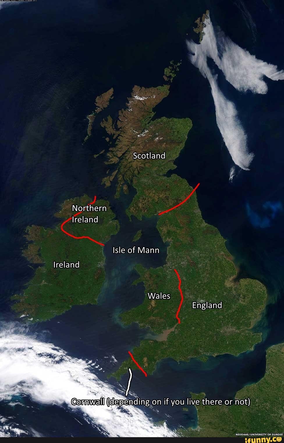 Rare Cloudless day in the UK - Scotland Northern and Isle of Mann Wales ...