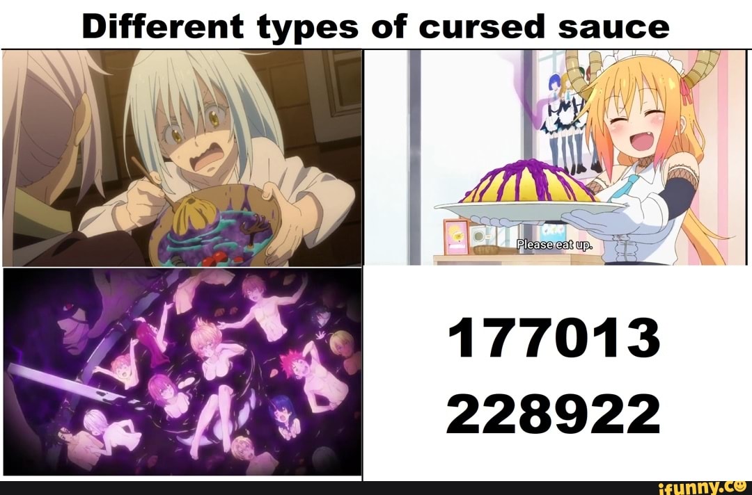 Different types of cursed sauce 177013 228922 - )