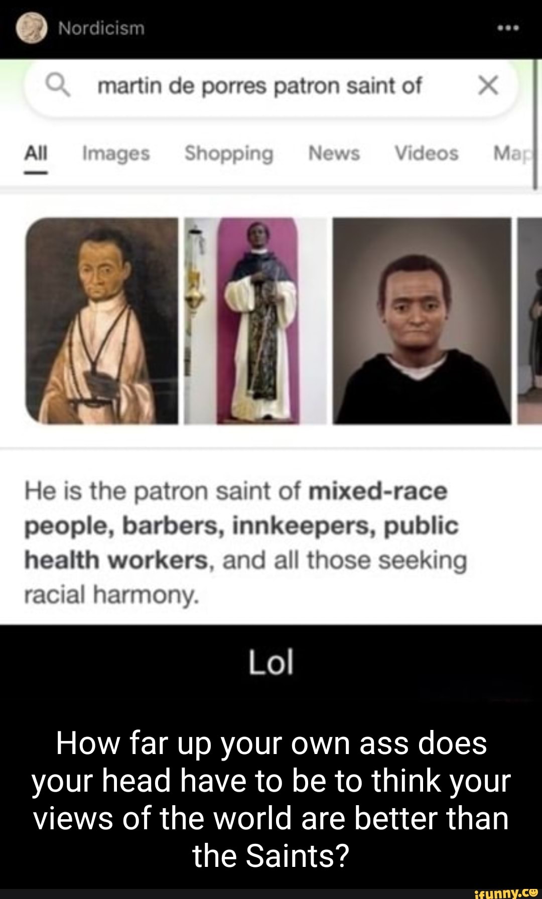 C) Nordieism martin de porres patron saint of He is the patron saint of