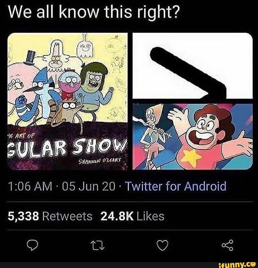 We all know this right?
SULAR SHOW I
Shawnedl OLEARY AM 05 Jun 20 - Twitter for Android
5,338 Retweeis 24.8K Likes