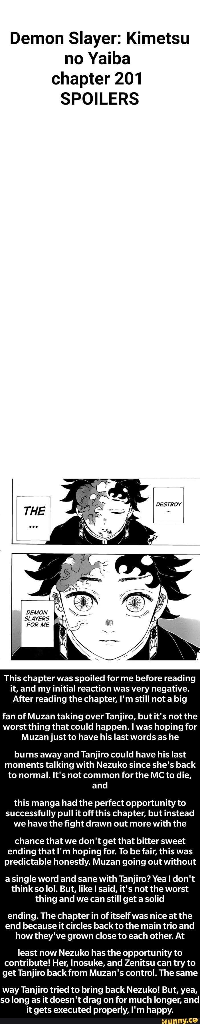 Demon Slayer Kimetsu Chapter 201 Spoilers Way Tanjiro Tried To Bring Back Nezuko But Yea So