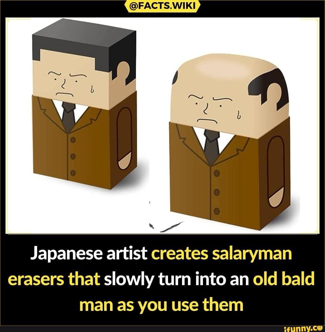 FACTS.WIKI Japanese artist creates salaryman erasers that slowly turn
