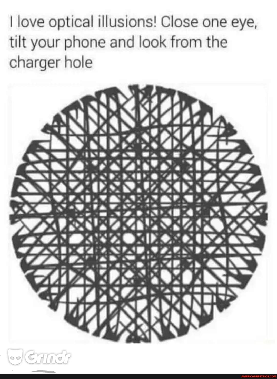 I love optical illusions! Close one eye, tilt your phone and look from the charger hole
AP
RAT