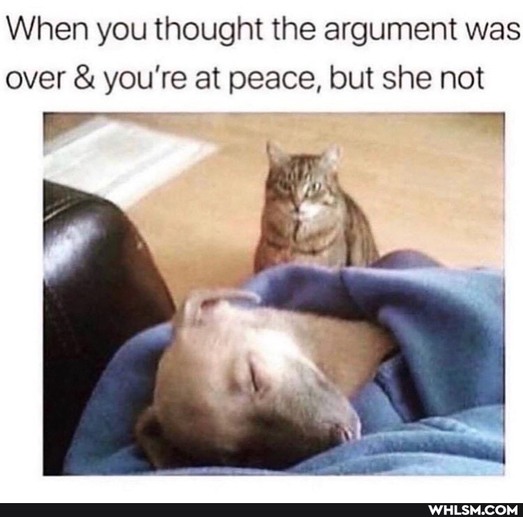 When you thought the argument was over & you're at peace, ut she not