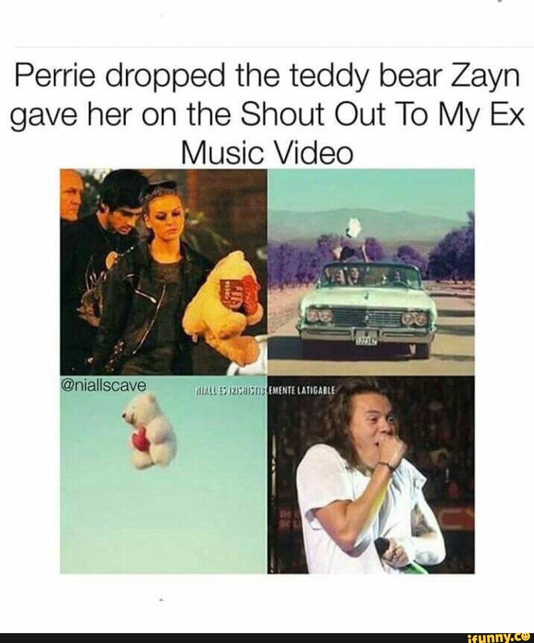 Perrie Dropped The Teddy Bear Zayn Gave Her On The Shout Out To My Ex Music Video Ifunny