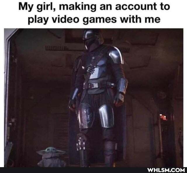 My girl, making an account to play video games with me