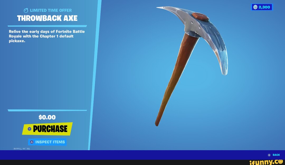 LIRITED TIRIE THROWBACK AXE Relive the early days of Fortnite Battle ...