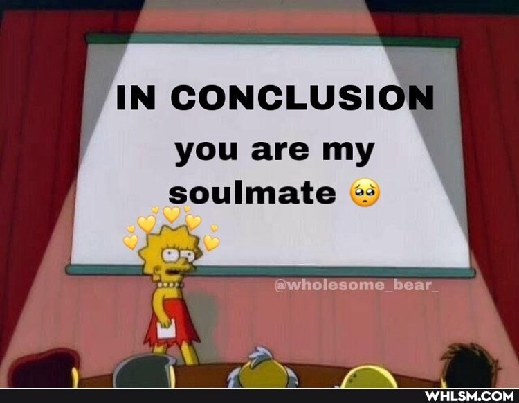 IN CONCLUSION
you are my soulmate
@wholesome _bear_