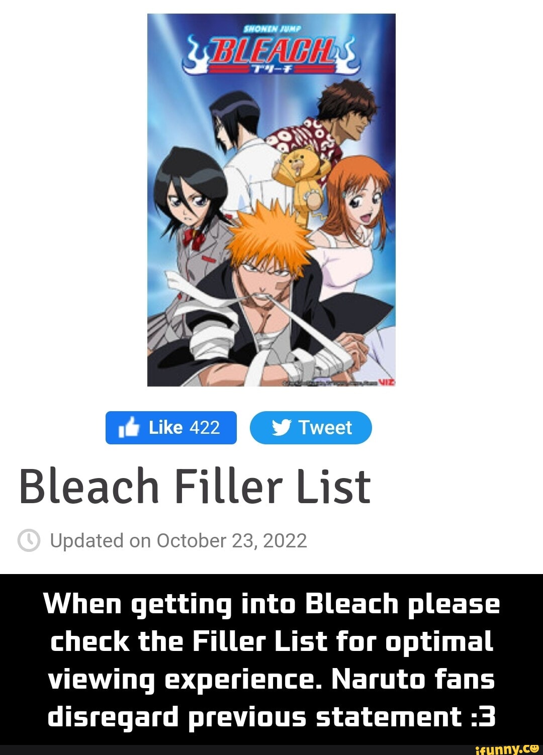SS Bleach Filler List Updated on October! When getting into Bleach please  check the Filler List