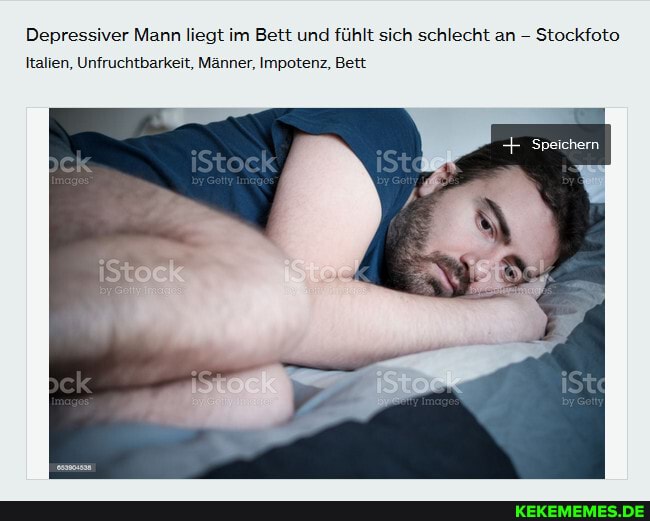 Depressiver Mann liegt im Bett und fühlt sich schlecht an - Stockfoto
Speichern
Italien, Unfruchtbarkeit, Männer, Impotenz, Bett
Stock