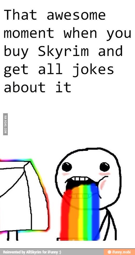 That awesome
moment when you
buy Skyrim and
get all jokes
about it