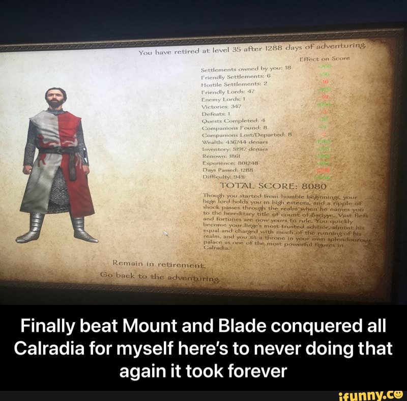 mount and blade warband retire