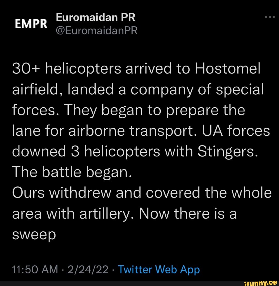 Euromaidan PR 30+ helicopters arrived to Hostomel airfield, landed a ...