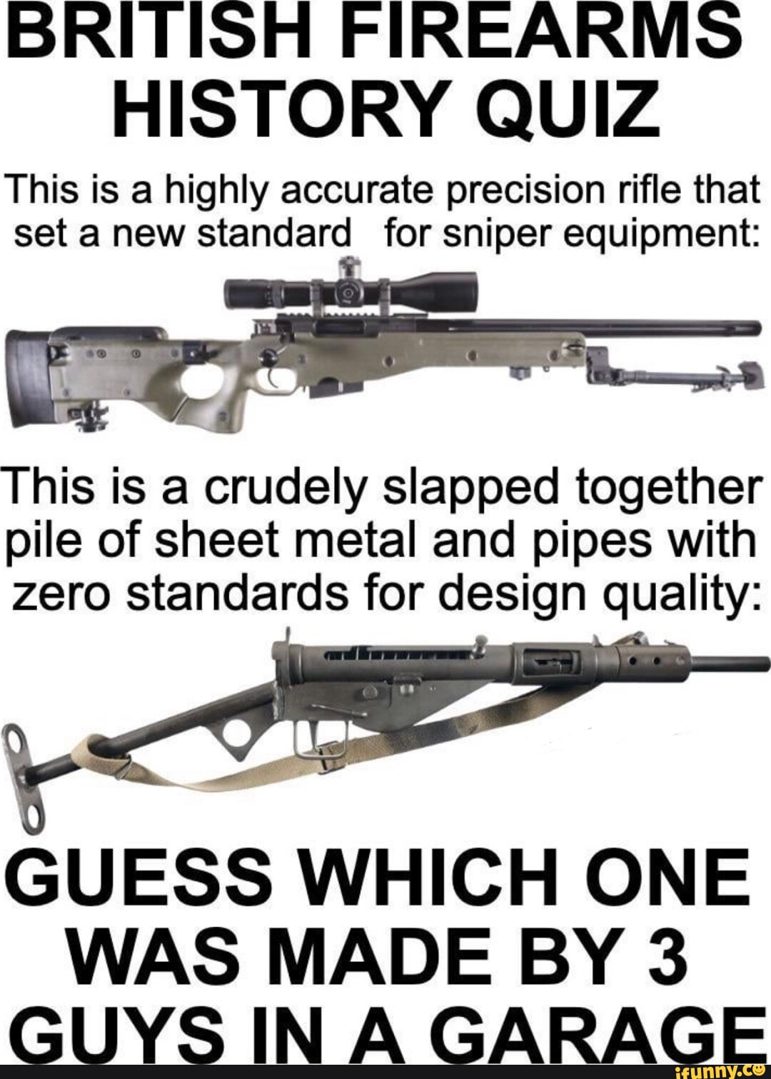 BRITISH FIREARMS HISTORY QUIZ This is a highly accurate precision rifle ...