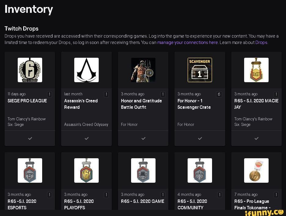 Inventory Twitch Drops Drops You Have Received Are Accessed Within 