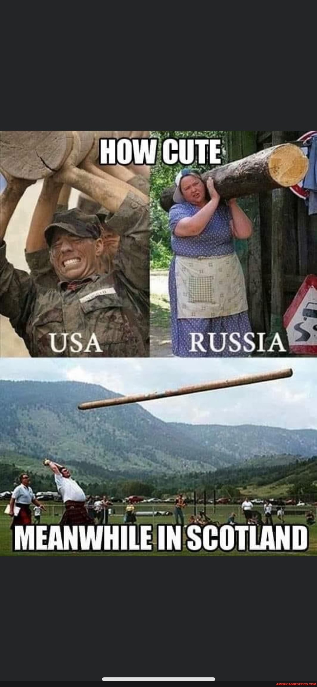 HOW CUTE
USA
AS
MEANWHILE IN SCOTLAND