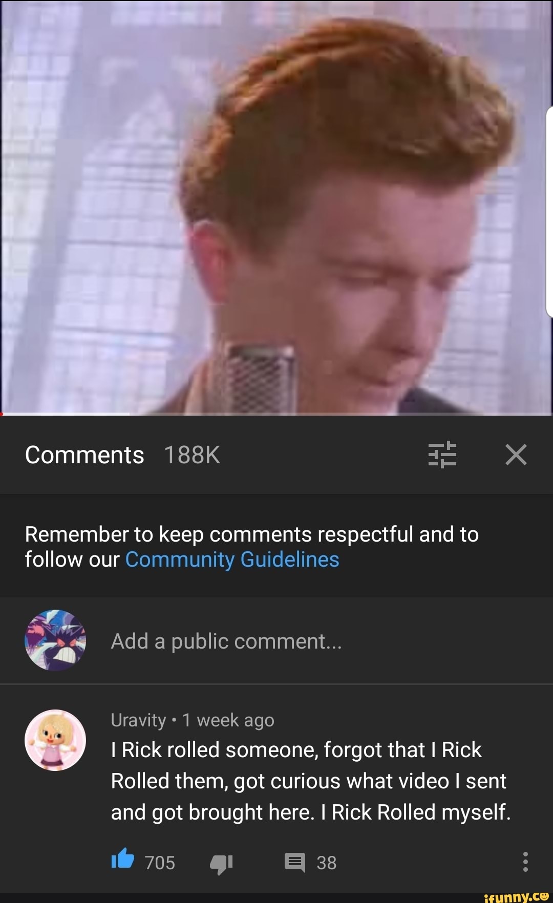 Comments 188k Xx Remember To Keep Comments Respectful And To Follow Our Community Guidelines Add A Public Comment Uravity 1 Week Ago I Rick Rolled Someone Forgot That I Rick Rolled - free robux rick roll