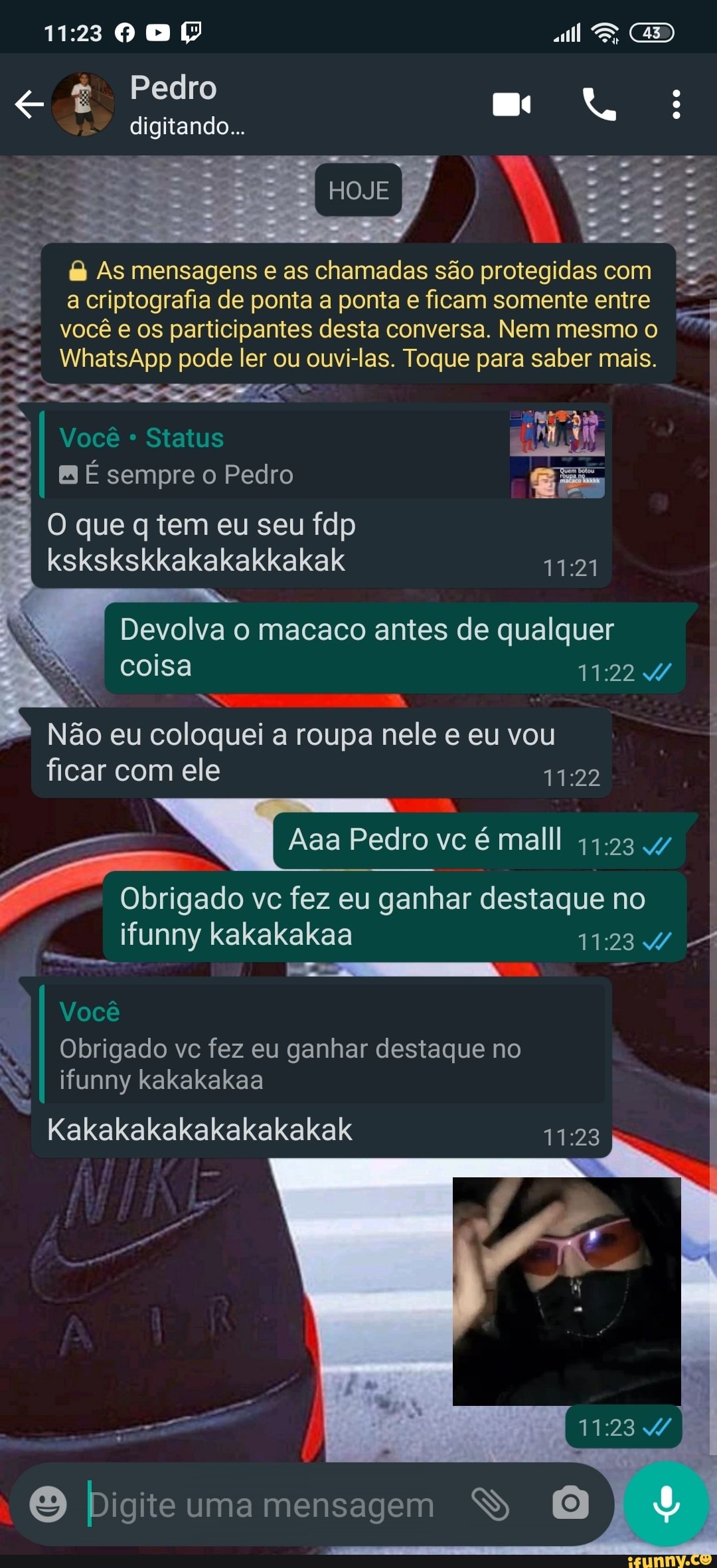 Pedro Digitando... HOJE As Mensagens E As Chamadas São Protegidas Com A ...