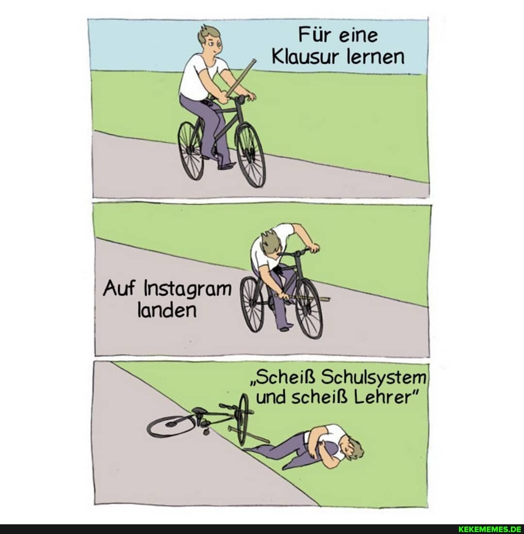 Für eine
Klausur lernen
I I Auf Instagram landen
"Scheiß Schulsystem und scheiß Lehrer"