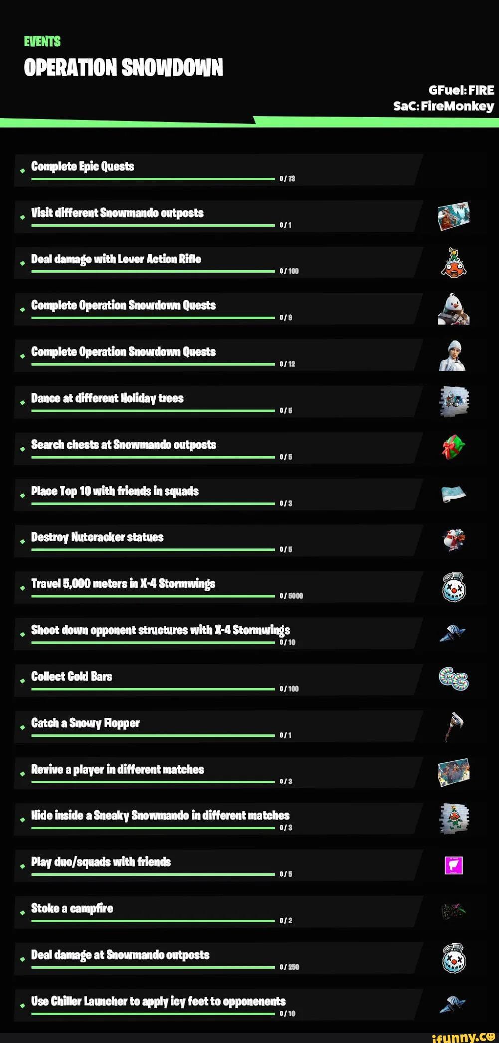 OPERATION SNOWDOWN GFuel FIRE SaC FireMonkey + Complete Epic Quests